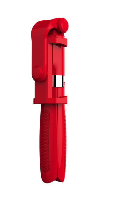 HKM-763731 Bluetooth-Compatible Self-Portrait Tripod for iPhone - Adjustable with Remote Control - Available in White, Red, Blue, Black