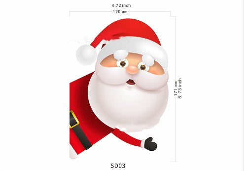HKM-763795 Festive Santa Claus Magnetic Reflective Bulb Sticker Collection