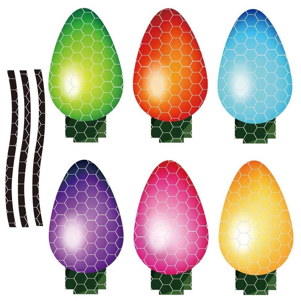 HKM-763795 Festive Santa Claus Magnetic Reflective Bulb Sticker Collection