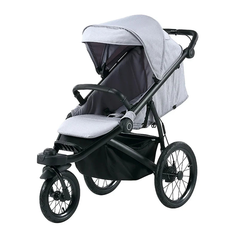 KTX-763859 Lightweight Foldable 3-Wheel Jogger Stroller with Rain Cover for Newborns