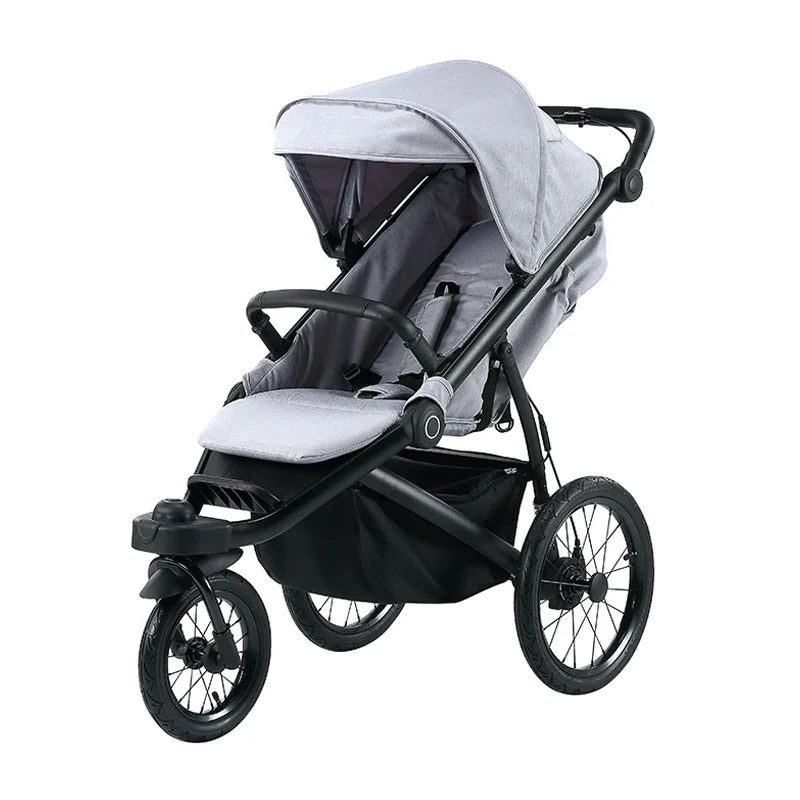 KTX-763859 Lightweight Foldable 3-Wheel Jogger Stroller with Rain Cover for Newborns