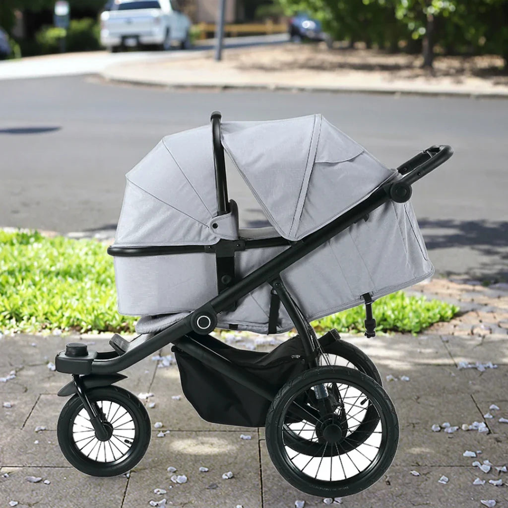 KTX-763859 Lightweight Foldable 3-Wheel Jogger Stroller with Rain Cover for Newborns