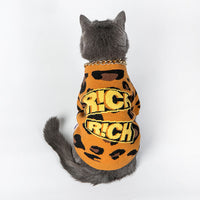 HKM-763923 Leopard Print Casual Sweater for Dogs and Cats - Wool Fabric, Multiple Sizes Available