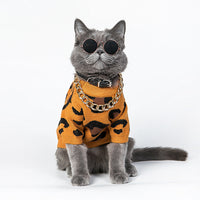 HKM-763923 Leopard Print Casual Sweater for Dogs and Cats - Wool Fabric, Multiple Sizes Available
