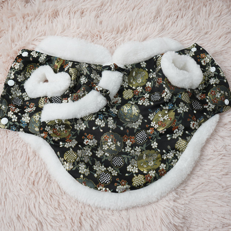 HKM-763987 Cozy Cotton Pet Clothes for Winter - Warmth in Pink, Red, and Black