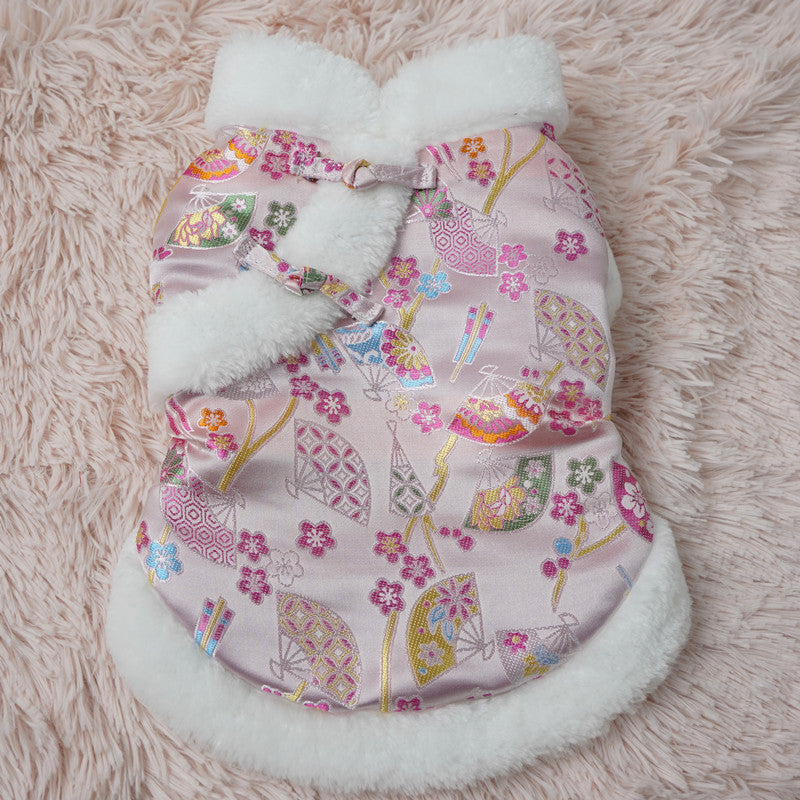 HKM-763987 Cozy Cotton Pet Clothes for Winter - Warmth in Pink, Red, and Black