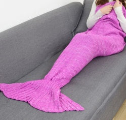 KTX-764243 Polyester Mermaid Tail Knitting Sleeping Blanket - Cozy 600g Size 13 in Color 4