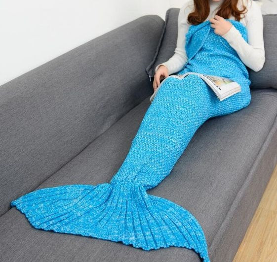KTX-764243 Polyester Mermaid Tail Knitting Sleeping Blanket - Cozy 600g Size 13 in Color 4