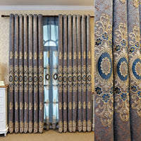 HKM-764371 Elegant European Classical Embroidered Curtains for Living Room and Bedroom – High Shading 70%-90%