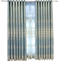 HKM-764371 Elegant European Classical Embroidered Curtains for Living Room and Bedroom – High Shading 70%-90%