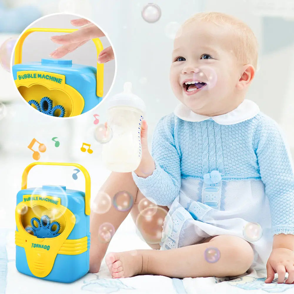 HKM-764499 Automatic Bubble Machine - Fun Radio-Shaped Bubble Maker for Kids 0-14 Years