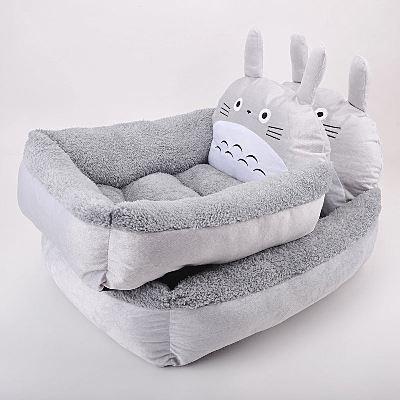 HKM-764499 Cozy Washable Cartoon Pet Bed Sofa for Small Dogs and Cats