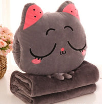 HKM-764499 Multi-Function Plush Air Conditioner Pillow - Soft Nap Blanket and Hand Warmer for Car and Office