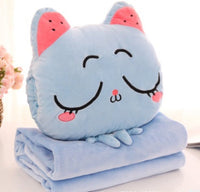 HKM-764499 Multi-Function Plush Air Conditioner Pillow - Soft Nap Blanket and Hand Warmer for Car and Office