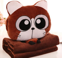 HKM-764499 Multi-Function Plush Air Conditioner Pillow - Soft Nap Blanket and Hand Warmer for Car and Office