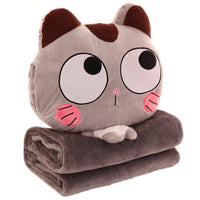 HKM-764499 Multi-Function Plush Air Conditioner Pillow - Soft Nap Blanket and Hand Warmer for Car and Office
