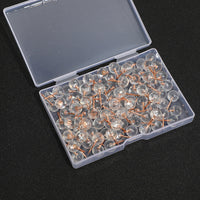 HKM-764499 Transparent Round Ball Push Pins - 100 pcs in Rose Gold, Gold, Silver Options for Office & Craft Use