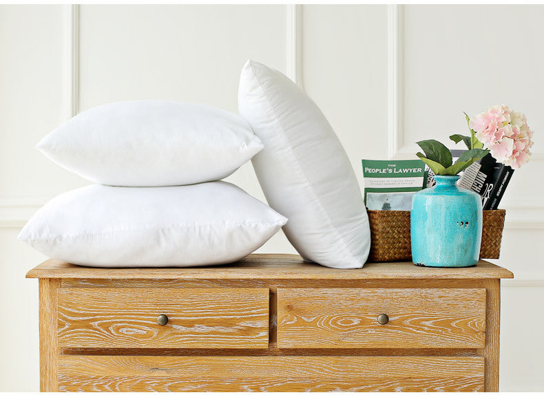 HKM-764947 Brushed Cloth Square Pillow Core, Pure White Polyester Fiber Waist Cushion, Height 15.1-20cm