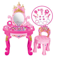 HKM-765075 Princess Dresser Play Toy Set with Cosmetics and Mirror for Kids Ages 3 and Up