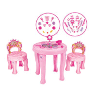 HKM-765075 Princess Dresser Play Toy Set with Cosmetics and Mirror for Kids Ages 3 and Up