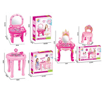 HKM-765075 Princess Dresser Play Toy Set with Cosmetics and Mirror for Kids Ages 3 and Up