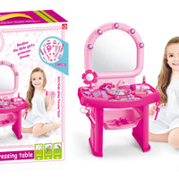 HKM-765075 Princess Dresser Play Toy Set with Cosmetics and Mirror for Kids Ages 3 and Up