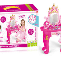 HKM-765075 Princess Dresser Play Toy Set with Cosmetics and Mirror for Kids Ages 3 and Up
