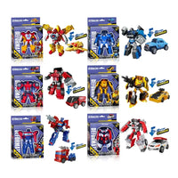 HKM-765459 Transforming Robot Car Building Blocks Set for Kids - Ages 2-7, DIY Educational Construction Toy