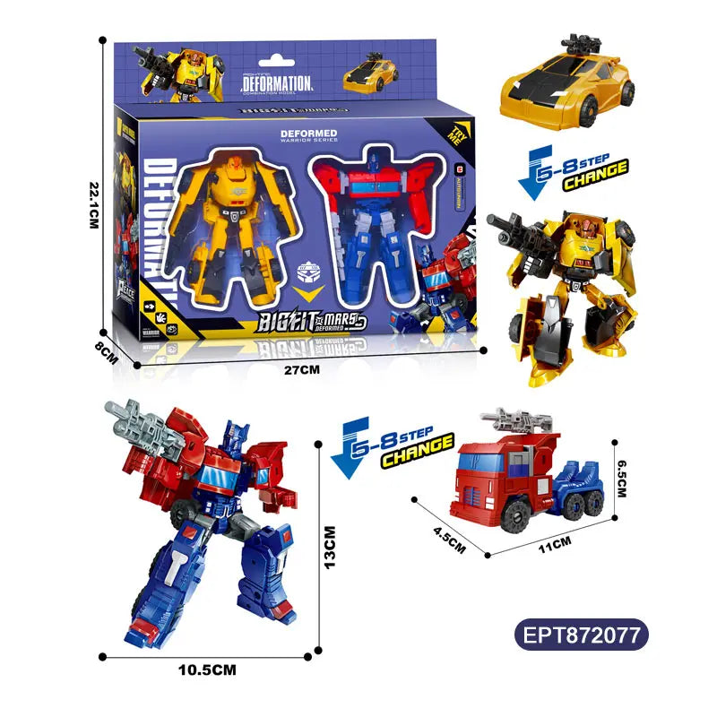 Transforming Robot Car Building Blocks Set for Kids - Ages 2-7, DIY Educational Construction Toy