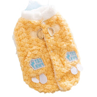 HKM-765459 Winter Plush Dog Jacket with Soft Fleece Lining and Cute Patches for Small and Medium Dogs