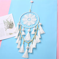 HKM-765523 Romantic Wall Dream Catcher with Wooden Beads and Tassels for Living Room and Bedroom Decor