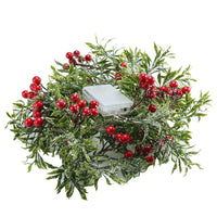 HKM-765587 Red Fruit and Leaf Garland Light String for Christmas Decoration, 20 LED Battery-Powered Fairy Lights, 2 Meters Long
