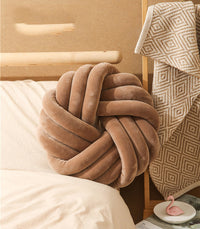 HKM-765651 Decorative Knotted Ball Cushion for Living Room and Office - Soft Plush and PP Cotton Pillow