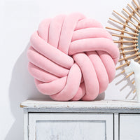 HKM-765651 Decorative Knotted Ball Cushion for Living Room and Office - Soft Plush and PP Cotton Pillow