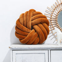 HKM-765651 Decorative Knotted Ball Cushion for Living Room and Office - Soft Plush and PP Cotton Pillow