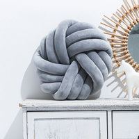 HKM-765651 Decorative Knotted Ball Cushion for Living Room and Office - Soft Plush and PP Cotton Pillow