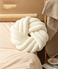 HKM-765651 Decorative Knotted Ball Cushion for Living Room and Office - Soft Plush and PP Cotton Pillow