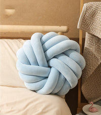 HKM-765651 Decorative Knotted Ball Cushion for Living Room and Office - Soft Plush and PP Cotton Pillow