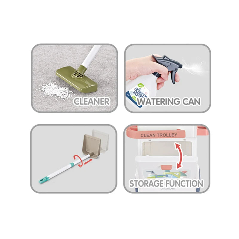 KTX-765651 Kids Pretend Play Cleaning Set - Battery Operated Simulation Toys for Ages 2-7