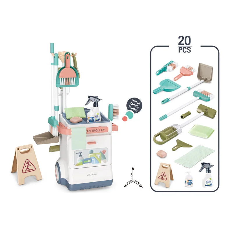 KTX-765651 Kids Pretend Play Cleaning Set - Battery Operated Simulation Toys for Ages 2-7