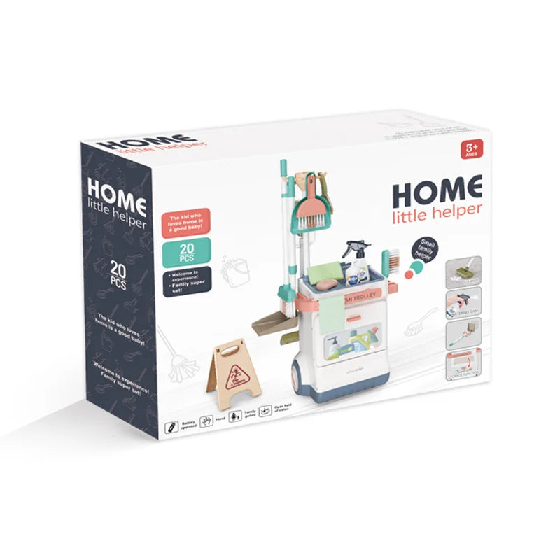 KTX-765651 Kids Pretend Play Cleaning Set - Battery Operated Simulation Toys for Ages 2-7