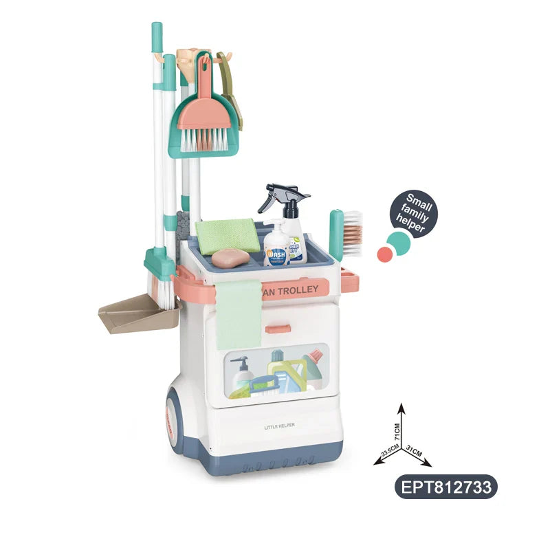 KTX-765651 Kids Pretend Play Cleaning Set - Battery Operated Simulation Toys for Ages 2-7