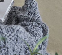 HKM-765651 Modern Grey Iceland Wool Knitted Blanket – 130x160CM for Spring and Autumn