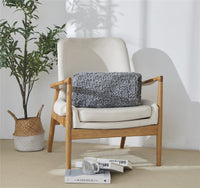 HKM-765651 Modern Grey Iceland Wool Knitted Blanket – 130x160CM for Spring and Autumn