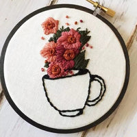 HKM-765971 Handmade Embroidery Kit - Plant and Flower Patterns in Cotton and Linen, Various Sizes with Embroiderable Stretches