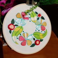 HKM-765971 Handmade Embroidery Kit - Plant and Flower Patterns in Cotton and Linen, Various Sizes with Embroiderable Stretches