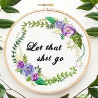 HKM-765971 Handmade Embroidery Kit - Plant and Flower Patterns in Cotton and Linen, Various Sizes with Embroiderable Stretches