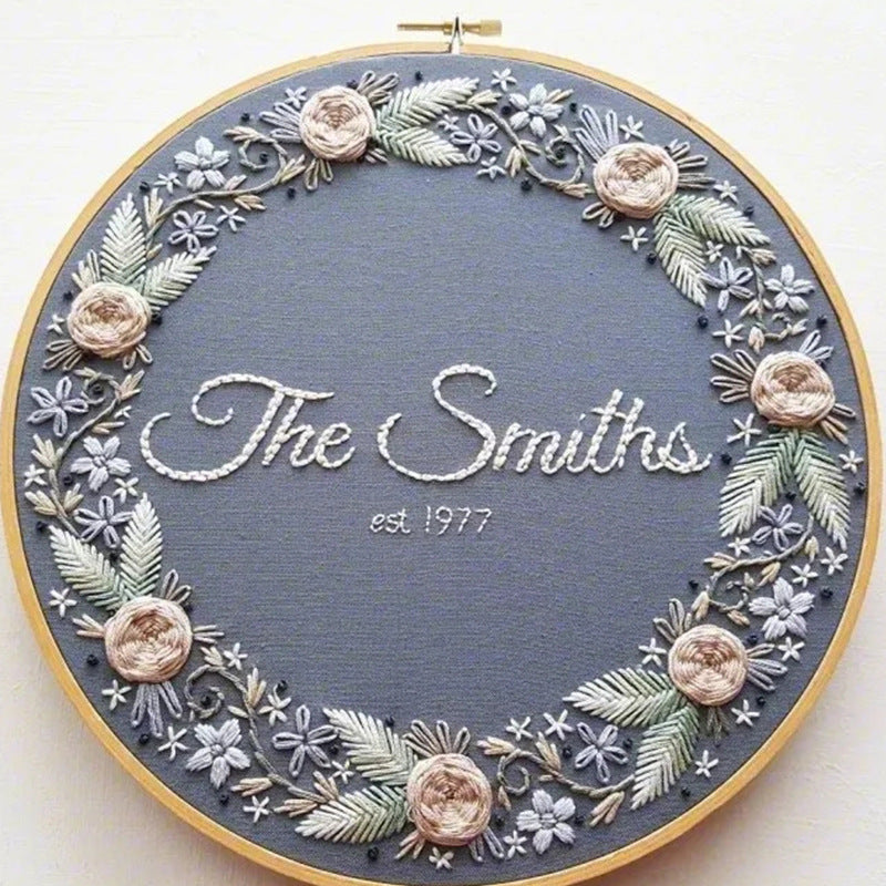 HKM-765971 Handmade Embroidery Kit - Plant and Flower Patterns in Cotton and Linen, Various Sizes with Embroiderable Stretches