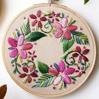 HKM-765971 Handmade Embroidery Kit - Plant and Flower Patterns in Cotton and Linen, Various Sizes with Embroiderable Stretches