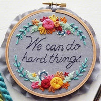 HKM-765971 Handmade Embroidery Kit - Plant and Flower Patterns in Cotton and Linen, Various Sizes with Embroiderable Stretches